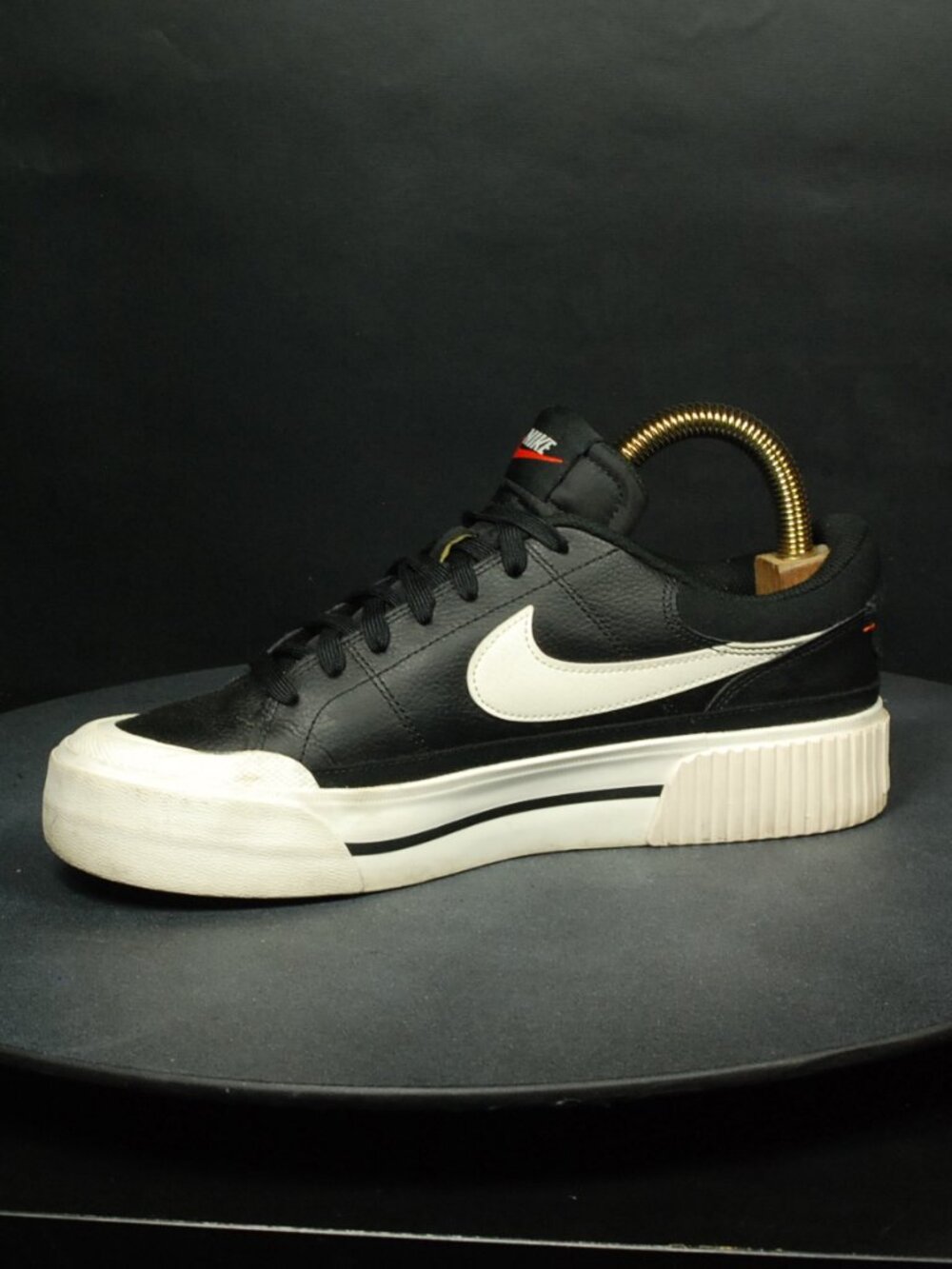 Nike Blazer Low 77 Jumbo Shoes Black Leather Sneakers DM7590-00 - Picture 3 of 9